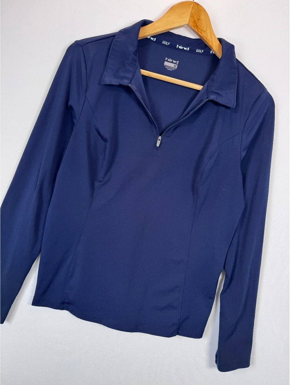 hind Golf Women's Long Sleeve Navy Blue Quarter Zip Pullover Size M - Picture 4 of 7